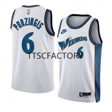 Canotte Uomo Washington Wizards Kristaps Porzingis 6 Nike 2022-23 Classic Edition Bianco Swingman